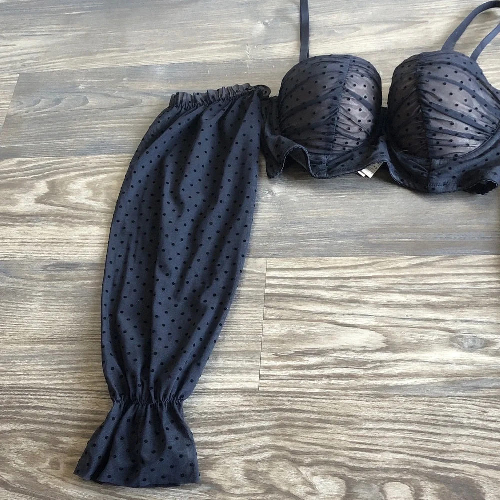 Dorina x Raye Natalie Don’t Mesh Dot Bra Top Removable Straps 34C